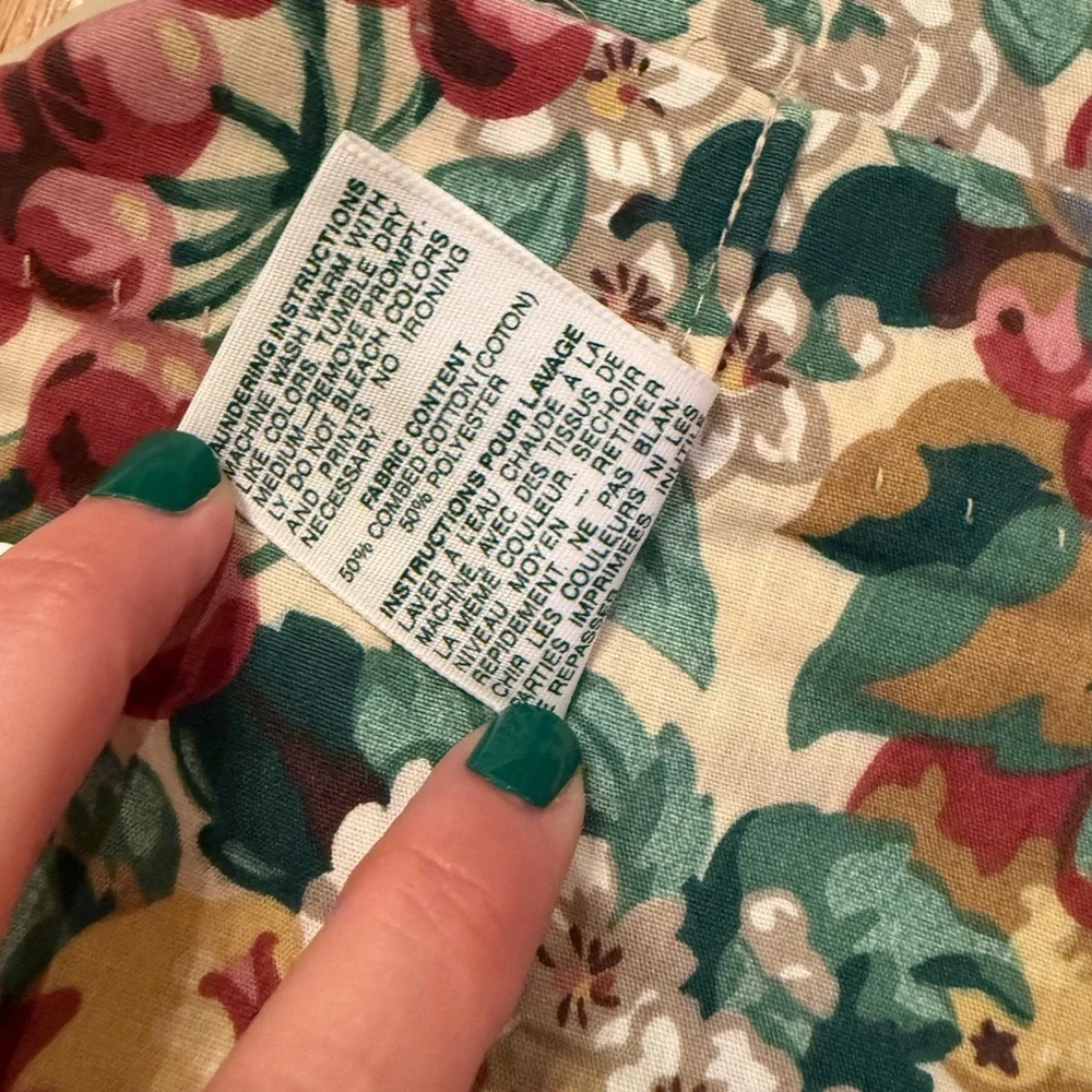Vintage Laura Ashley Fruit Print Multicolor Floral Curtain Valance